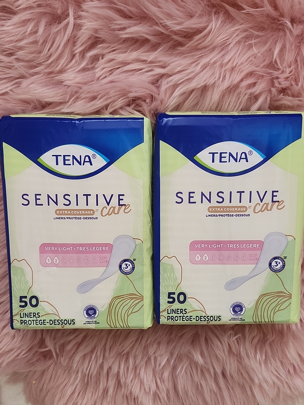 Brand New 2CT TENA SENSITIVE CARE VERY LIGHT LINERS-50CT